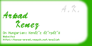 arpad kenez business card